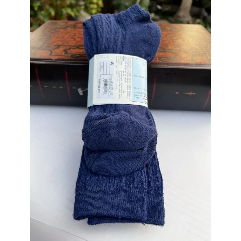 Cat & Jack Navy Knee High Socks 2 Pair NWT Kids School Uniform Size 3-10